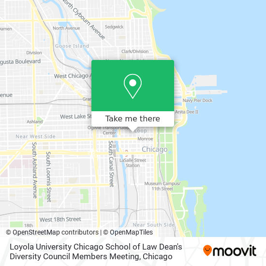 Mapa de Loyola University Chicago School of Law  Dean's Diversity Council Members Meeting