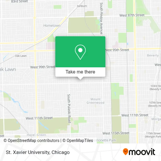 St. Xavier University map