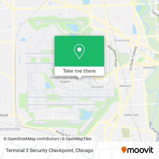 Mapa de Terminal 3 Security Checkpoint