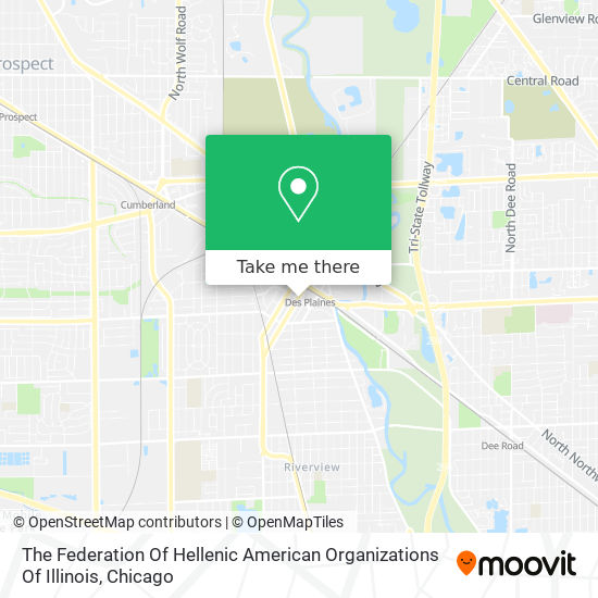 The Federation Of Hellenic American Organizations Of Illinois map
