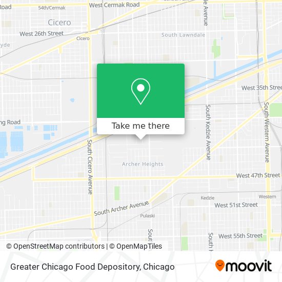 Mapa de Greater Chicago Food Depository