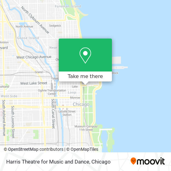 Mapa de Harris Theatre for Music and Dance