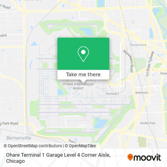 Mapa de Ohare Terminal 1 Garage Level 4 Corner Aisle