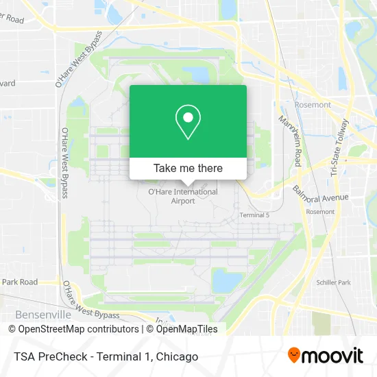 TSA PreCheck - Terminal 1 map