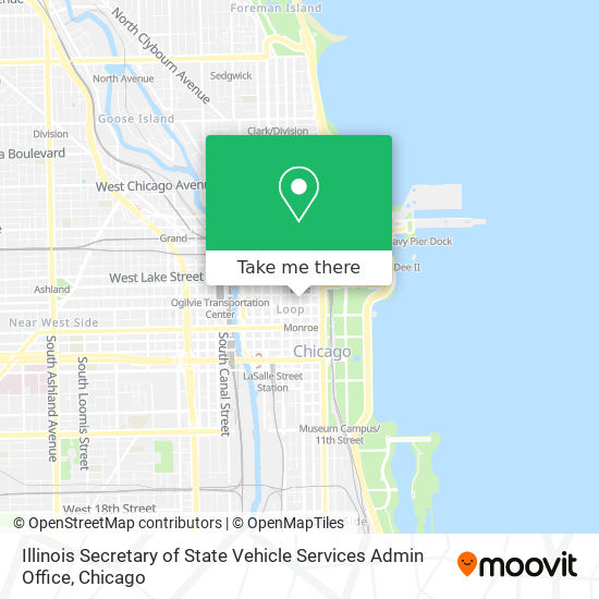 Mapa de Illinois Secretary of State Vehicle Services Admin Office