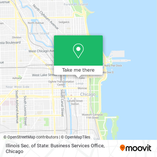 Mapa de Illinois Sec. of State: Business Services Office