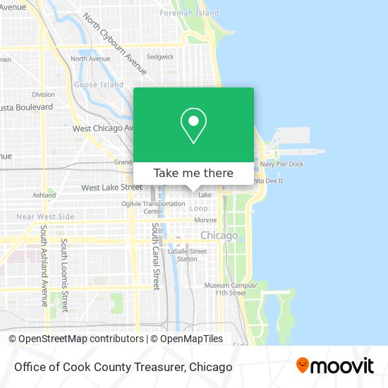 Office of Cook County Treasurer map