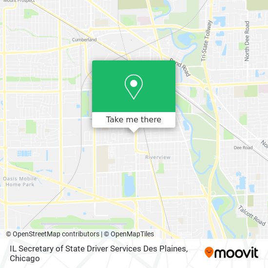 Mapa de IL Secretary of State Driver Services Des Plaines