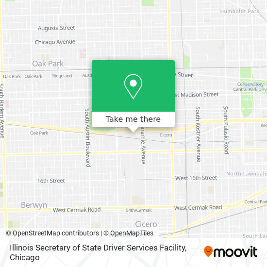 Mapa de Illinois Secretary of State Driver Services Facility