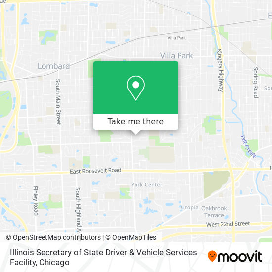 Illinois Secretary of State Driver & Vehicle Services Facility map