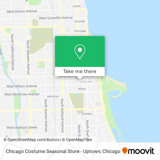 Chicago Costume Seasonal Store - Uptown map