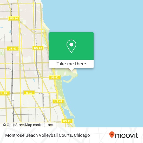 Montrose Beach Volleyball Courts map