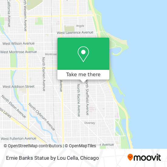 Mapa de Ernie Banks Statue by Lou Cella
