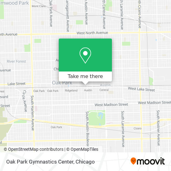 Oak Park Gymnastics Center map