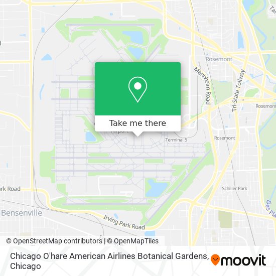 Mapa de Chicago O'hare American Airlines Botanical Gardens