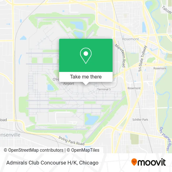 Admirals Club Concourse H/K map
