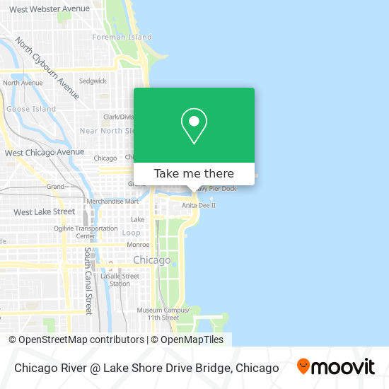 Mapa de Chicago River @ Lake Shore Drive Bridge