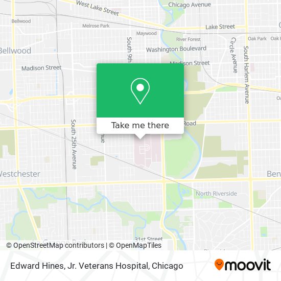 Edward Hines, Jr. Veterans Hospital map