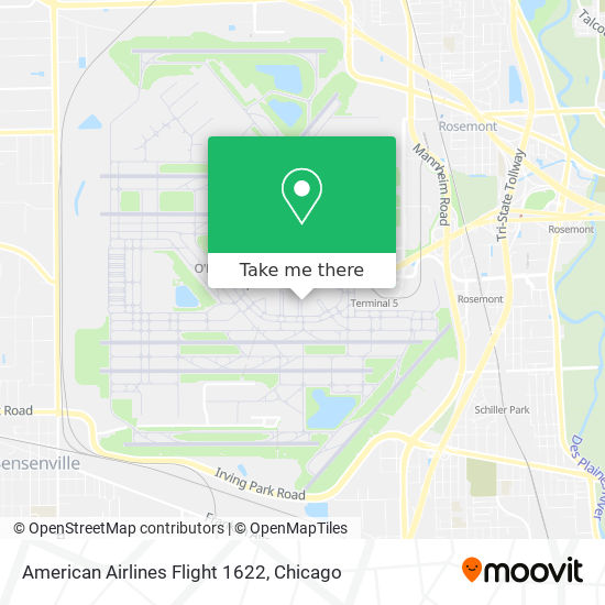 American Airlines Flight 1622 map