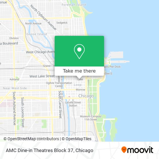 AMC Dine-in Theatres Block 37 map