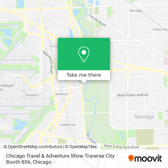 Mapa de Chicago Travel & Adventure Show Traverse City Booth 806
