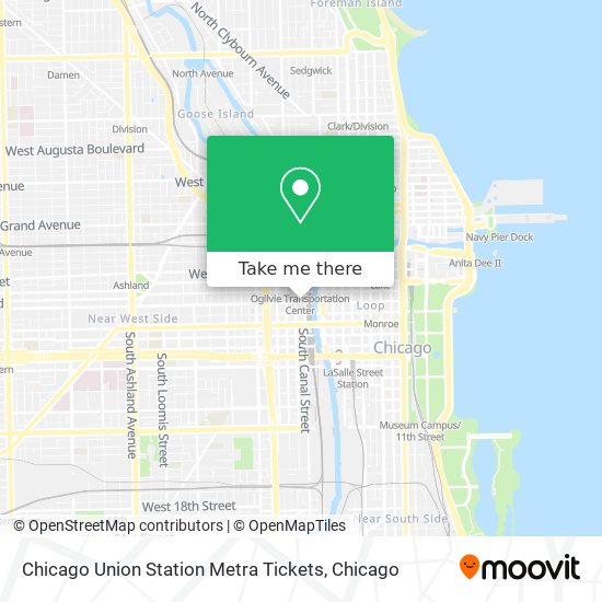 Chicago Union Station Metra Tickets map