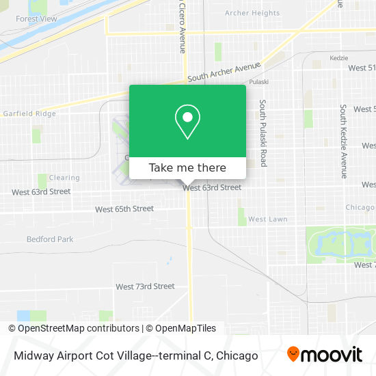 Mapa de Midway Airport Cot Village--terminal C