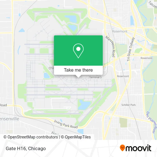 Gate H16 map
