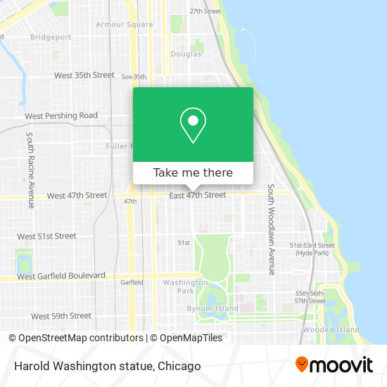 Harold Washington statue map