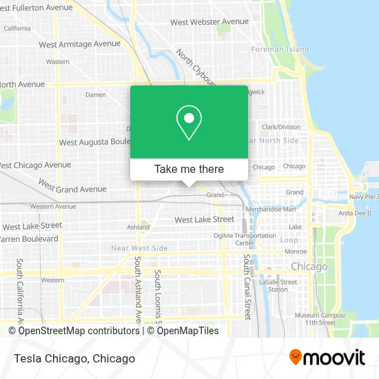 Tesla Chicago map