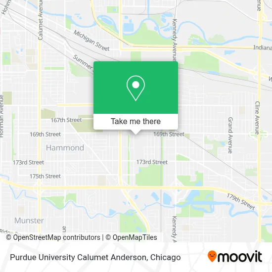 Purdue University Calumet Anderson map