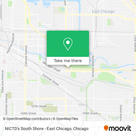 NICTD's South Shore - East Chicago map