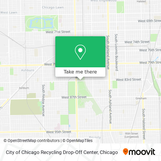 City of Chicago Recycling Drop-Off Center map