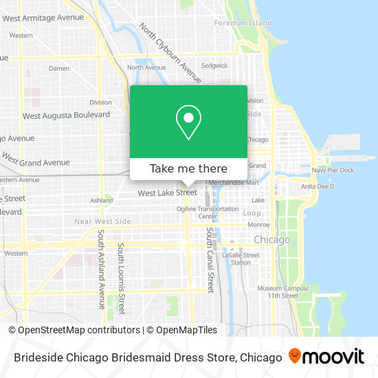 Brideside Chicago Bridesmaid Dress Store map