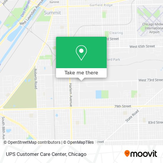 UPS Customer Care Center map