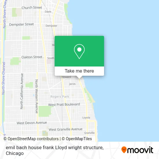 Mapa de emil bach house frank Lloyd wright structure