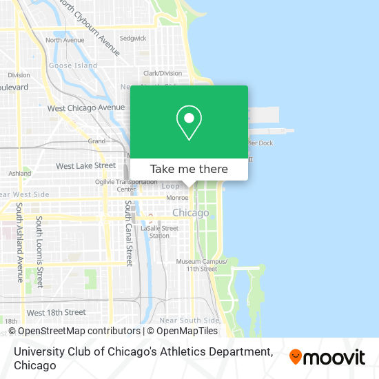 Mapa de University Club of Chicago's Athletics Department