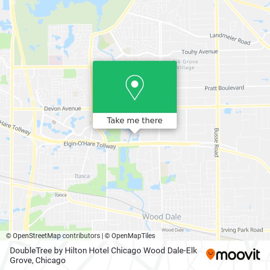 DoubleTree by Hilton Hotel Chicago Wood Dale-Elk Grove map