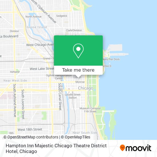Hampton Inn Majestic Chicago Theatre District Hotel map
