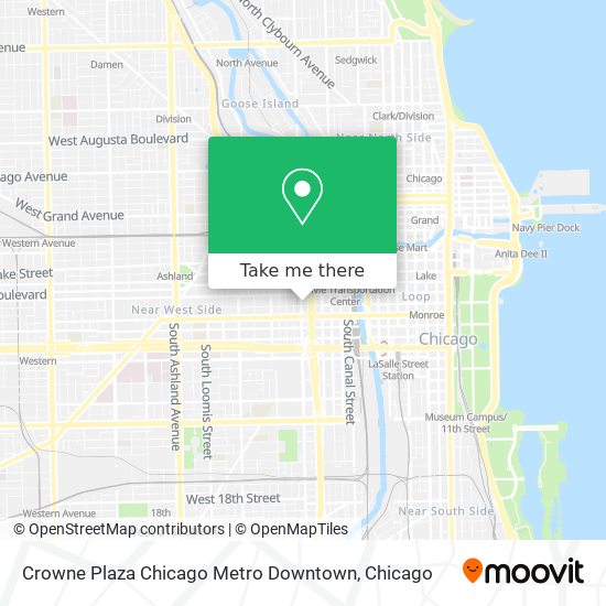Mapa de Crowne Plaza Chicago Metro Downtown