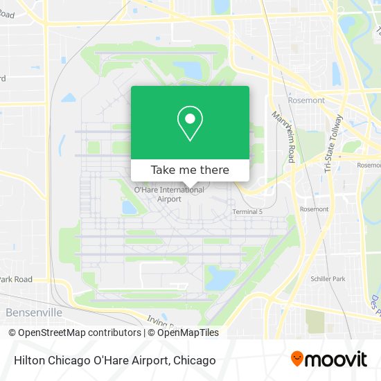 Mapa de Hilton Chicago O'Hare Airport