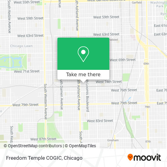 Freedom Temple COGIC map