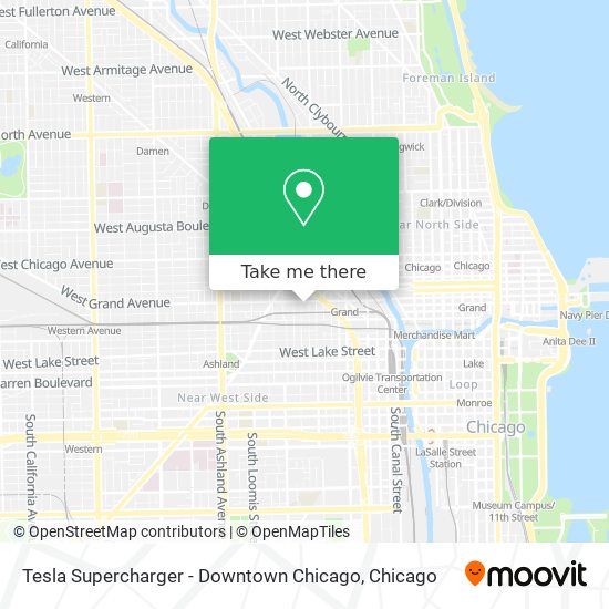 Tesla Supercharger - Downtown Chicago map