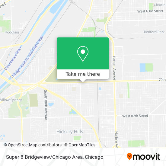 Super 8 Bridgeview / Chicago Area map