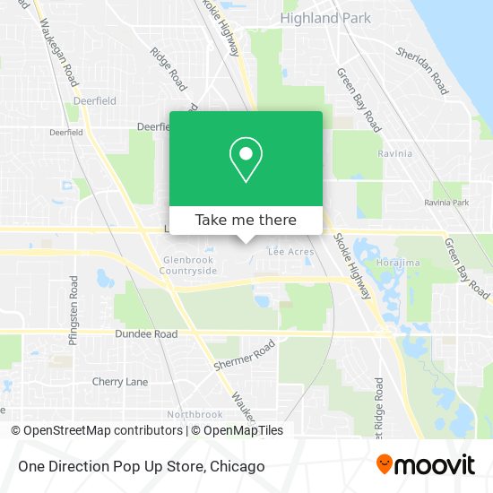 One Direction Pop Up Store map