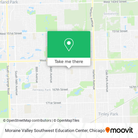 Moraine Valley Southwest Education Center map