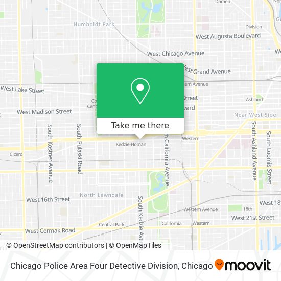 Chicago Police Area Four Detective Division map