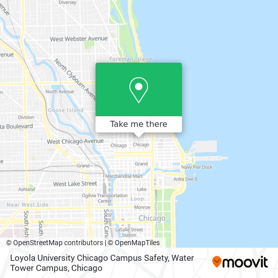 Loyola University Chicago Campus Safety, Water Tower Campus map