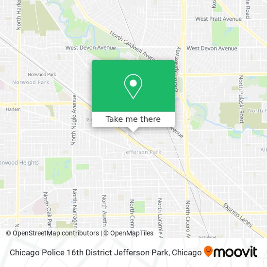 Mapa de Chicago Police 16th District Jefferson Park