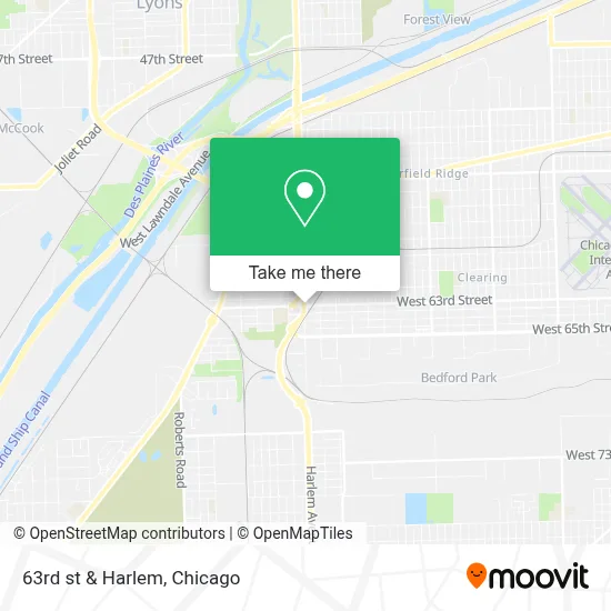 63rd st & Harlem map